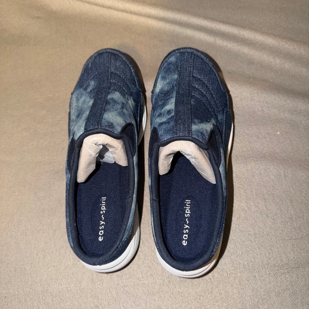 Easy Spirit Traveltime 514 Womens Dark Blue Acid Wash Denim Clogs Mules 6.5 M - Picture 2 of 8